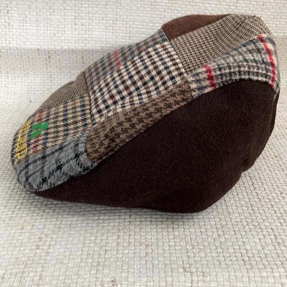 Vintage Wool Patchwork Ireland Newsboy Hat Irish blessing inside/ insulated - Picture 2 of 4